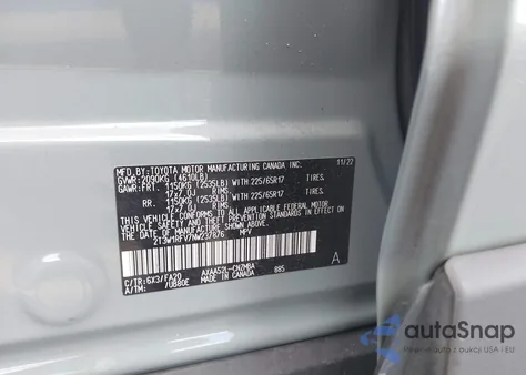 2022 Toyota Rav4 Xle from USA, damaged, VIN 2T3W1RFV7NW237876